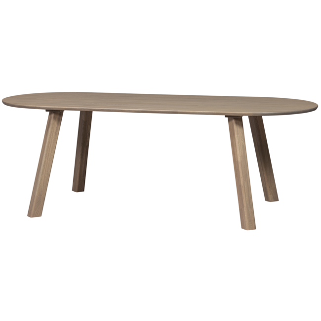 Woood Tablo eettafel ovaal vingerlas 220x90cm pebble grey [fsc]