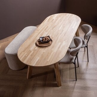 Woood Tablo eettafel ovaal vingerlas 220x90cm transparant [fsc]