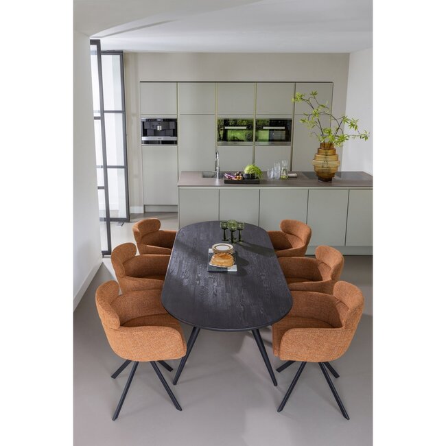 Woood Tablo eettafel ovaal vingerlas 220x90cm mystic brown [fsc]