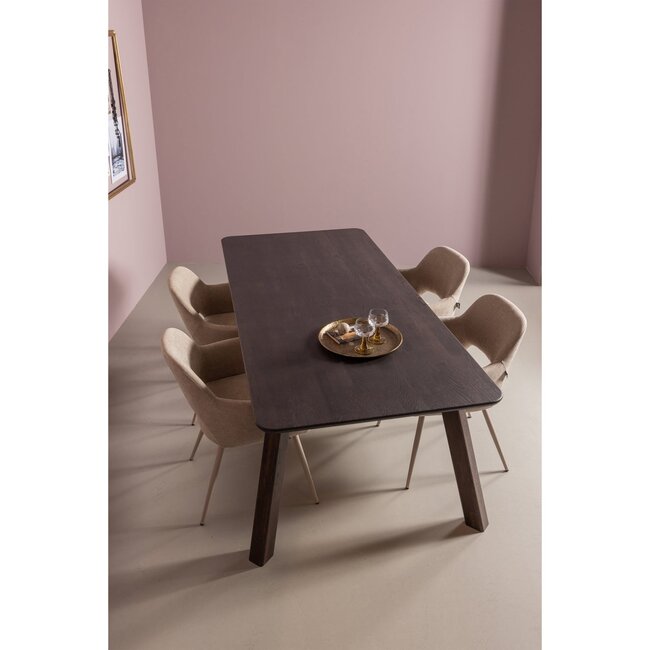 Woood Tablo eettafel afgerond vingerlas 200x90cm mystic brown [fsc]