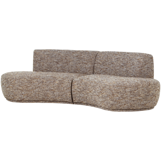 Woood Batavier half ronde bank 4-zits lichtbruin melange