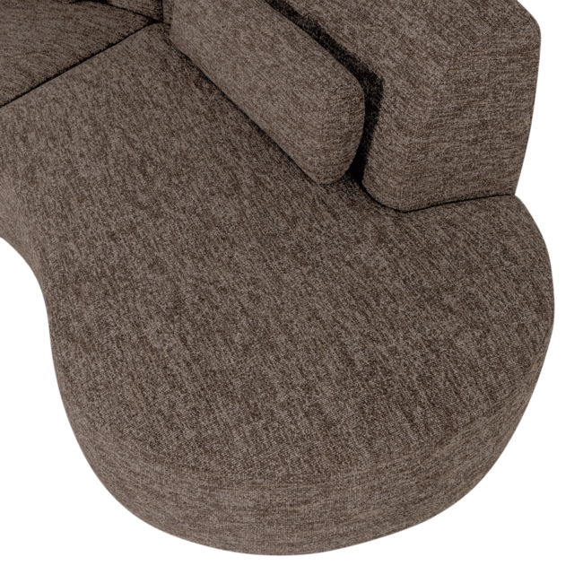 Woood Batavier half ronde bank 4-zits bruin melange