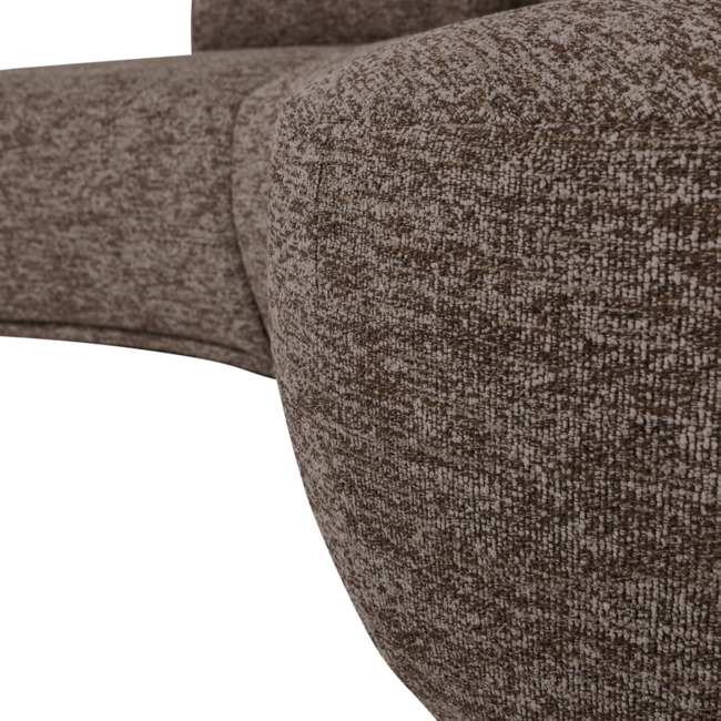 Woood Batavier half ronde bank 4-zits bruin melange