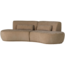Woood Batavier half ronde bank 4-zits velvet melange lichtbruin