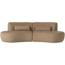 Woood Batavier half ronde bank 4-zits velvet melange lichtbruin
