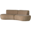Woood Batavier half ronde bank 4-zits velvet melange lichtbruin