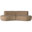 Woood Batavier half ronde bank 4-zits velvet melange lichtbruin