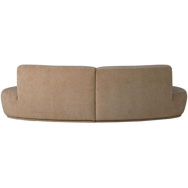 Woood Batavier half ronde bank 4-zits velvet melange lichtbruin
