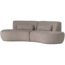 Woood Batavier half ronde bank 4-zits velvet melange zand
