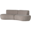 Woood Batavier half ronde bank 4-zits velvet melange zand