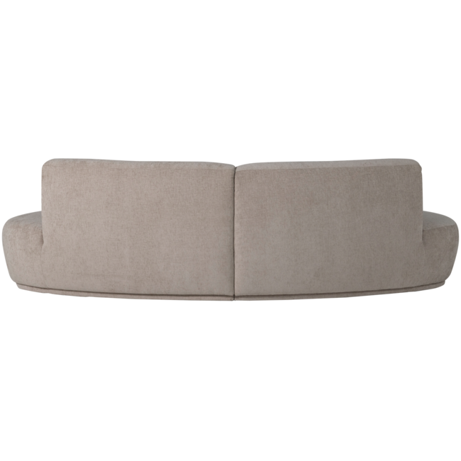 Woood Batavier half ronde bank 4-zits velvet melange zand