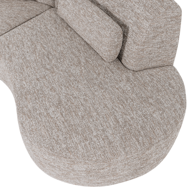 Woood Batavier half ronde bank 4-zits zand melange