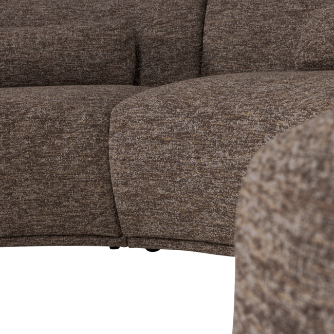 Woood Batavier half ronde bank 6-zits bruin melange