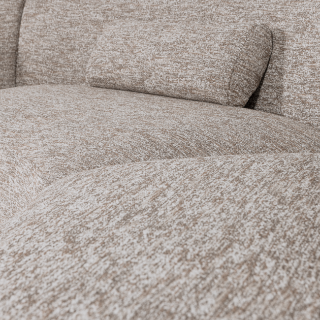 Woood Batavier half ronde bank 6-zits zand melange