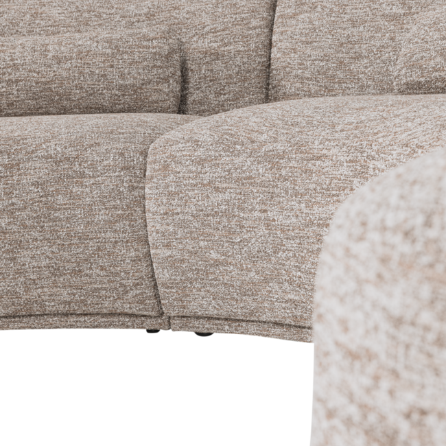 Woood Batavier half ronde bank 6-zits zand melange