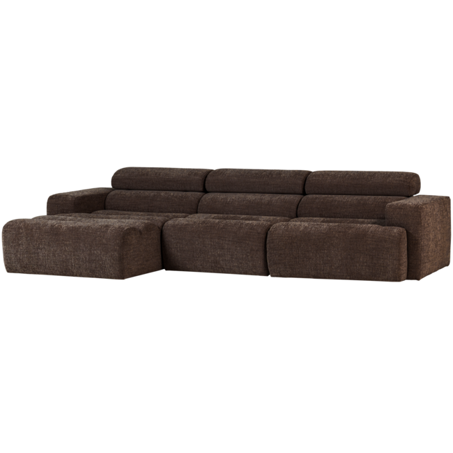 Woood Novi chaise longue bank links donkerbruin melange