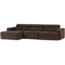 Woood Novi chaise longue bank links donkerbruin melange