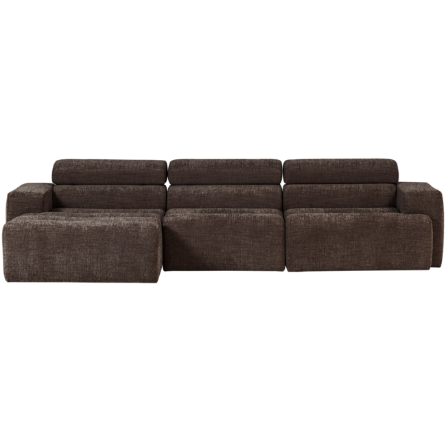 Woood Novi chaise longue bank links donkerbruin melange