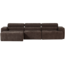 Woood Novi chaise longue bank links donkerbruin melange
