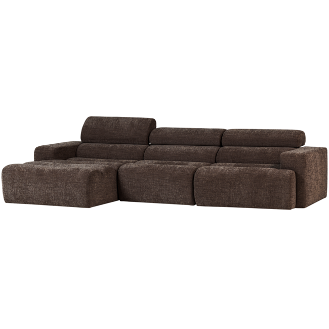 Woood Novi chaise longue bank links donkerbruin melange