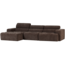 Woood Novi chaise longue bank links donkerbruin melange