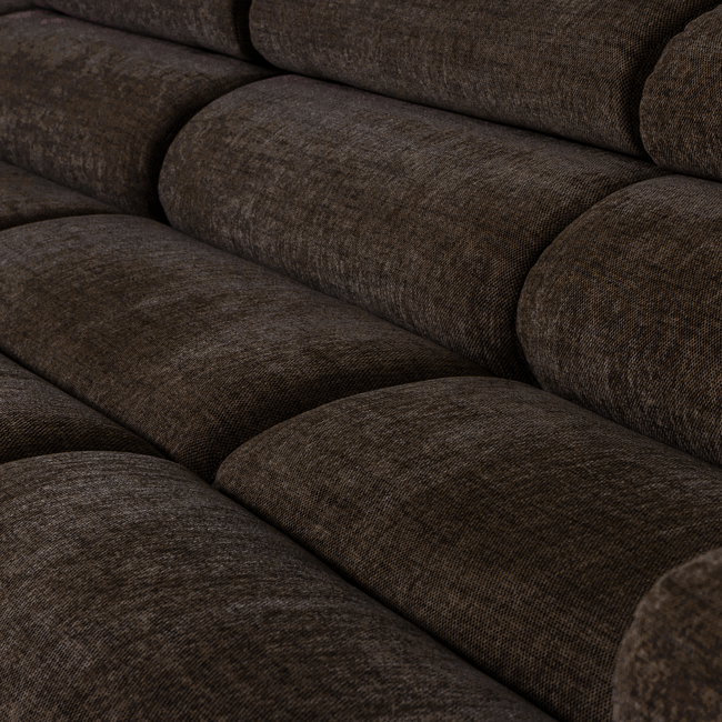 Woood Novi chaise longue bank links donkerbruin melange