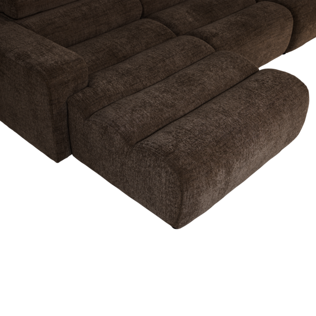 Woood Novi chaise longue bank links donkerbruin melange