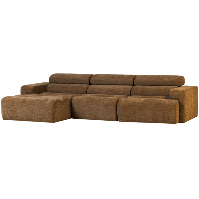 Woood Novi chaise longue bank links karamelbruin melange