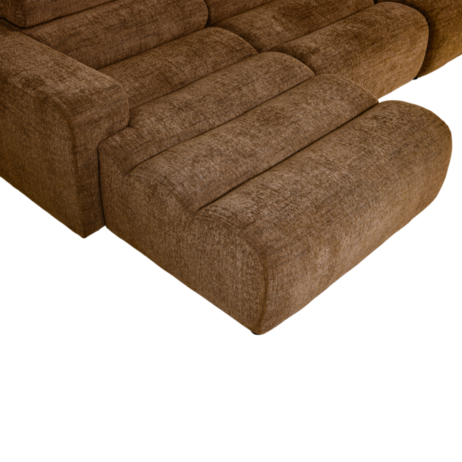 Woood Novi chaise longue bank links karamelbruin melange