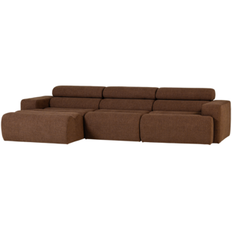 Woood Novi chaise longue bank links boucle mokkabruin