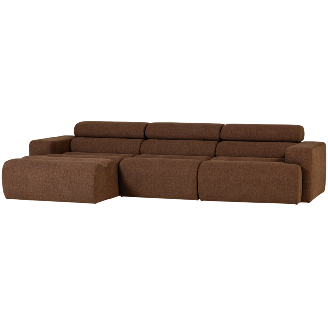 Woood Novi chaise longue bank links boucle mokkabruin