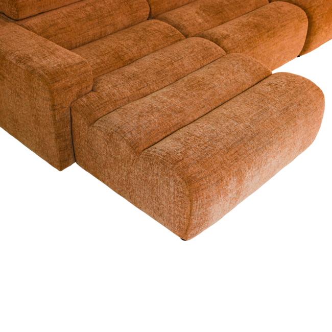 Woood Novi chaise longue bank links oranje melange