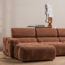 Woood Novi chaise longue bank links ribstof terra