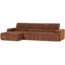 Woood Novi chaise longue bank links ribstof terra