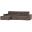 Woood Novi chaise longue bank links ribstof grijsbruin