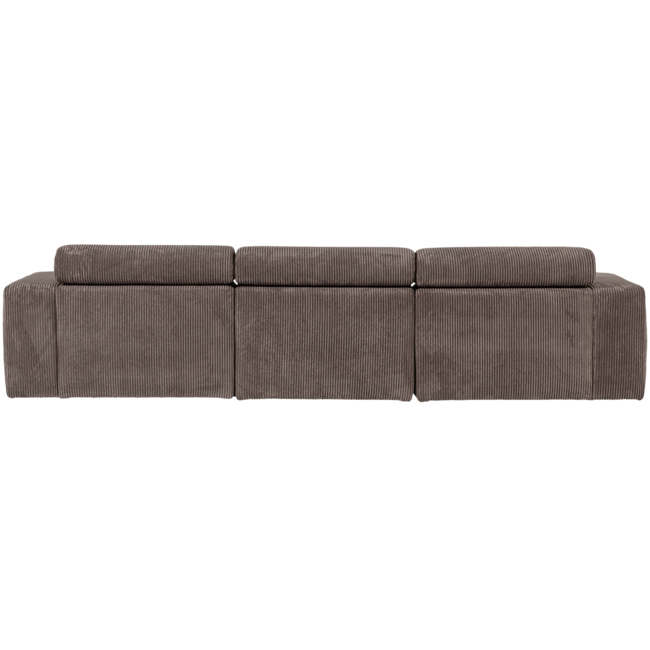 Woood Novi chaise longue bank links ribstof grijsbruin