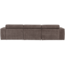 Woood Novi chaise longue bank links ribstof grijsbruin