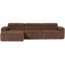 Woood Novi chaise longue bank links ribstof mokkabruin