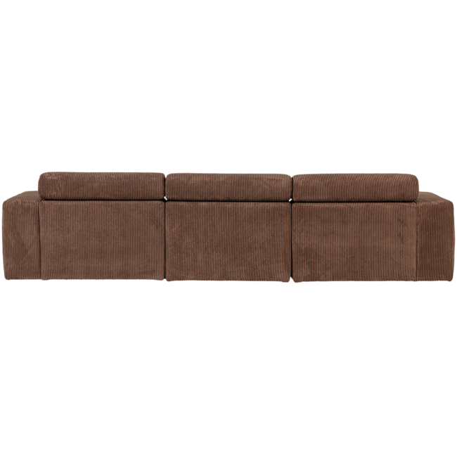 Woood Novi chaise longue bank links ribstof mokkabruin