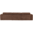 Woood Novi chaise longue bank links ribstof mokkabruin
