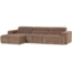 Woood Novi chaise longue bank links ribstof taupe