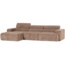 Woood Novi chaise longue bank links ribstof taupe