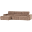 Woood Novi chaise longue bank links ribstof taupe