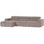 Woood Novi chaise longue bank links ribstof zand