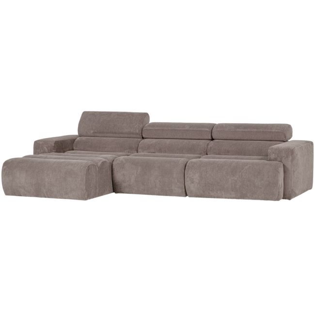 Woood Novi chaise longue bank links ribstof zand