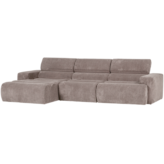 Woood Novi chaise longue bank links ribstof zand