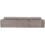 Woood Novi chaise longue bank links ribstof zand