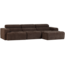 Woood Novi chaise longue bank rechts donkerbruin melange