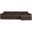 Woood Novi chaise longue bank rechts donkerbruin melange