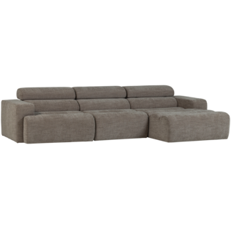 Woood Novi chaise longue bank rechts grijs melange